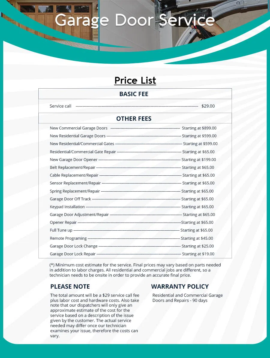 Garage Door Mobile Service Repair New York, NY 212-918-5377